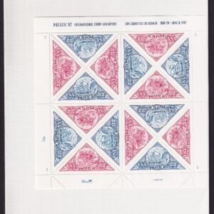 Scott #3130-3131a Stamp Triangle - Ship & StageCoach Sheet of 16 Stamps - Sealed