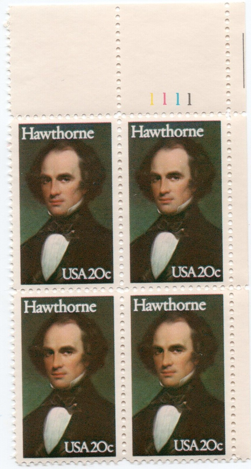 Scott #2047 Nathaniel Hawthorne Plate Block of 4 Stamps - MNH UR