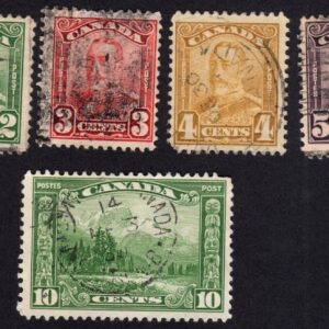 Canada 149-150-151-152-153-154-155 King George V Mt Hurd used stamps