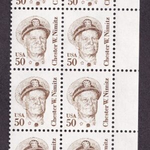 Scott #1869e Chester W. Nimitz Plate Block of 20 Stamps - MNH P#3