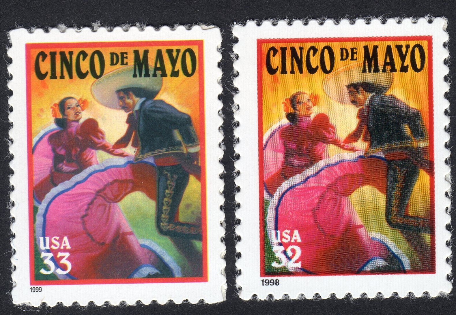 Scott #3203 & 3309 Cinco de Mayo Single Stamps - MNH