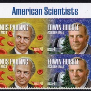 Scott #4227a (4224-27) American Scientists Title Plate Block of 8 Stamps - MNH