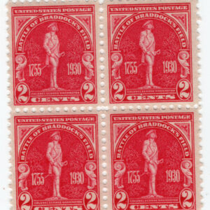 Scott #688 Battle of Braddock's Field Block of 4 Stamps - MNH #2