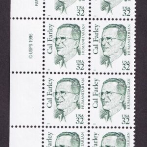 Scott #2934 Cal Farley Plate Block Of 20 Stamps - MNH P#B1 Left LL