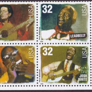 Scott #3215a (3212-3215) Folk Musicians Plate Block of 4 Stamps - MNH LR