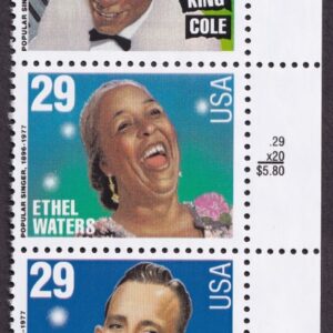 Scott #2853a (2849-53) Popular Singers Plate # Strip of 5 Stamps - MNH LR