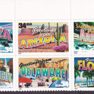 SCOTT #3561-3570 Greetings America Plate Strip of 10 Stamps (A-G) - MNH