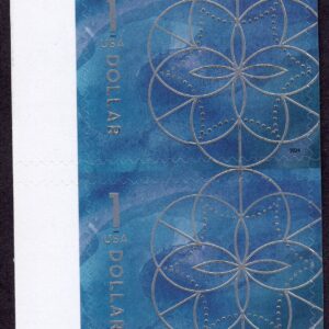Scott #5853 Blue $1 Floral Geometry Pair of Stamps - MNH w/Gutter
