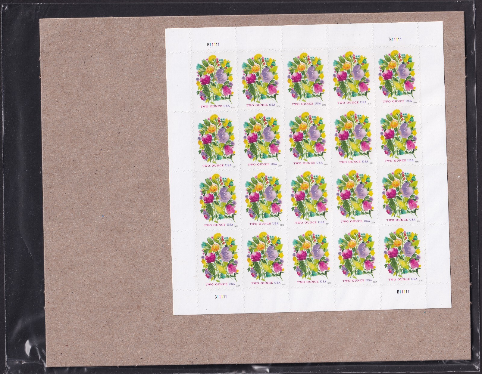 Scott #5850 Wedding Celebration Blooms Sheet of 20 2 oz Forever Stamps - Sealed