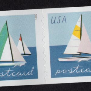 Scott #5750a Sailboats Postcard (48¢) Coil Pair of Stamps - MNH