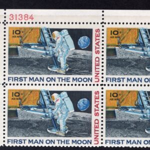 Scott #c76 First Man on the Moon Airmail Plate Block of 4 Stamps - MNH
