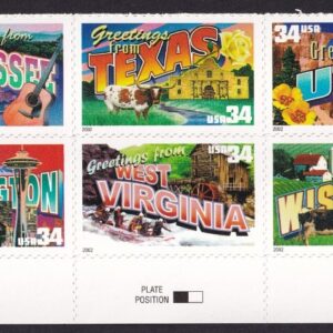 SCOTT #3601-3610 Greetings America Strip of 10 Stamps (S-W) - MNH