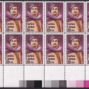 Scott #2250 Enrico Caruso Plate Block of 20 Stamps - MNH