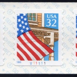 Scott #2915 Flag Over Porch Plate # Coil (PNC5) of 5 Stamps - MNH P#V11111