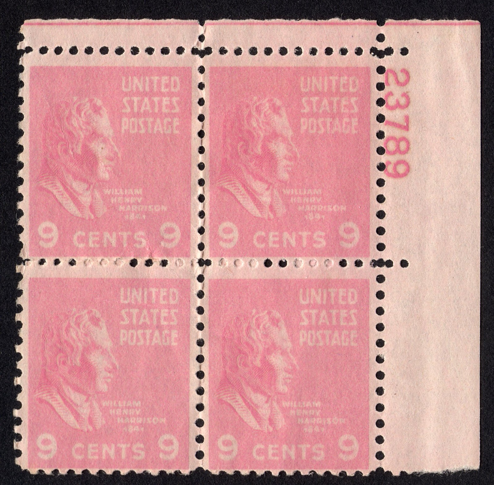 Scott #814 William Henry Harrison Plate Block Of 4 Stamps - MNH P#23789