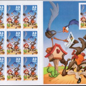 Scott #3392 Road Runner & Wile E. Coyote Sheet of 10 Stamps - Imperf
