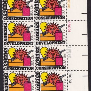 Scott #1724a (1723-24) Energy Conservation Plate Block of 16 Stamps - MNH