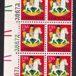 Scott #1769 Hobby Horse Plate Block of 18 Stamps - MNH Left PC#3