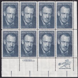 Scott #1773 John Steinbeck Zip Block of 8 Stamps - MNH LR