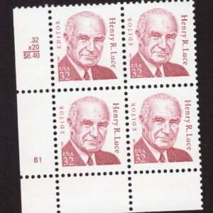 Scott #2935 Henry R. Luce Plate Block of 4 Stamps - MNH