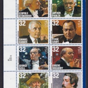 Scott #3165a Classical Composers & Conductors Plate Block 10 Stamps Sealed Blue