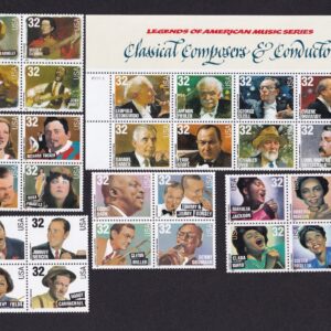 Scott #3099a-3103a-3157a-3165a-3215a-3219a American Music Series Stamps - MNH