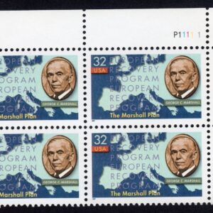 Scott #3141 The Marshall Plan Plate Block of 4 Stamps - MNH