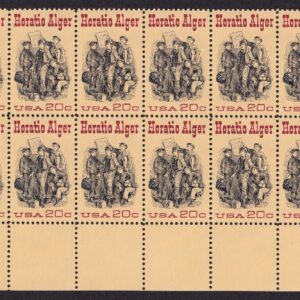 Scott #2010 Horatio Alger Plate Block of 20 Stamps - MNH P#3