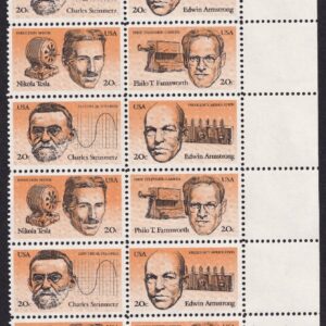 Scott #2058a (2055-58) American Inventors Plate Block of 20 Stamps - MNH P#7-2