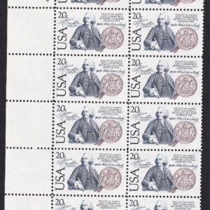 Scott #2036 Sweden Benjamin Franklin Plate Block of 20 Stamps - MNH P#4 LL