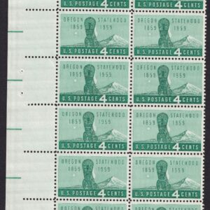 Scott #1124 Oregon Mt. Hood Plate Block of 20 Stamps - MNH P#26236