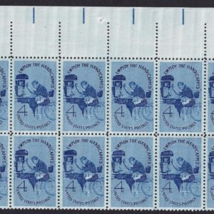 Scott #1155 Employ the Handicapped Plate Block of 20 Stamps - MNH P#26680