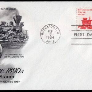 Scott #1905 Railroad Caboose (02/03/1984) Artcraft Coil Pair FDC Chicago IL