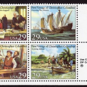 Scott #2623a Columbus Voyages Zip Block of 4 Stamps - MNH