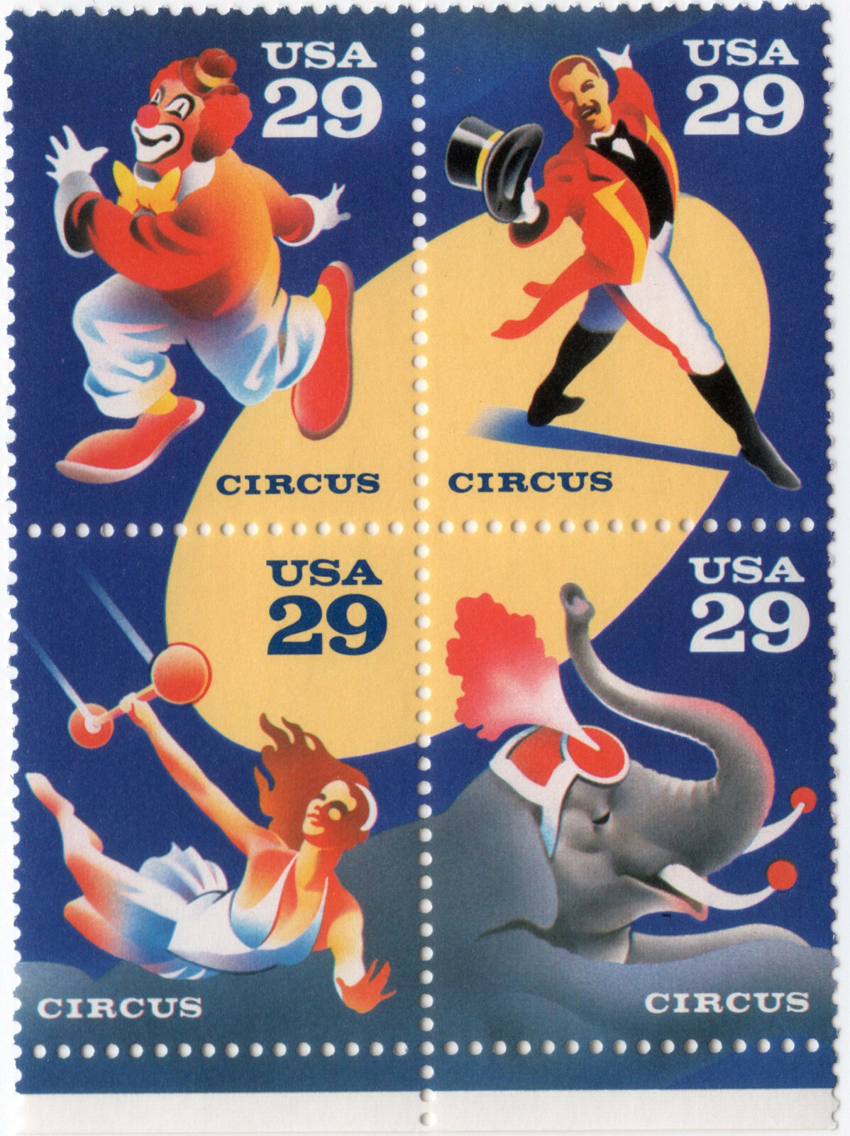 Scott #2753a Circus Events (Elephant) Block of 4 Stamps - MNH