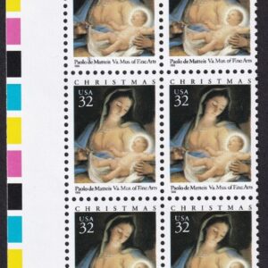 Scott #3107 Madonna (Mary, Matteis) Plate Block of 10 Stamps - MNH Color Registe