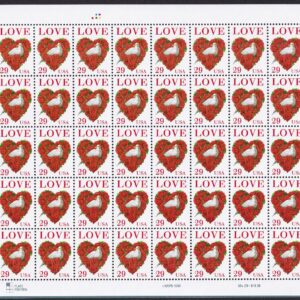 Scott #2814C Love (Dove, Roses, Heart) Sheet of 50 Stamps - MNH UL