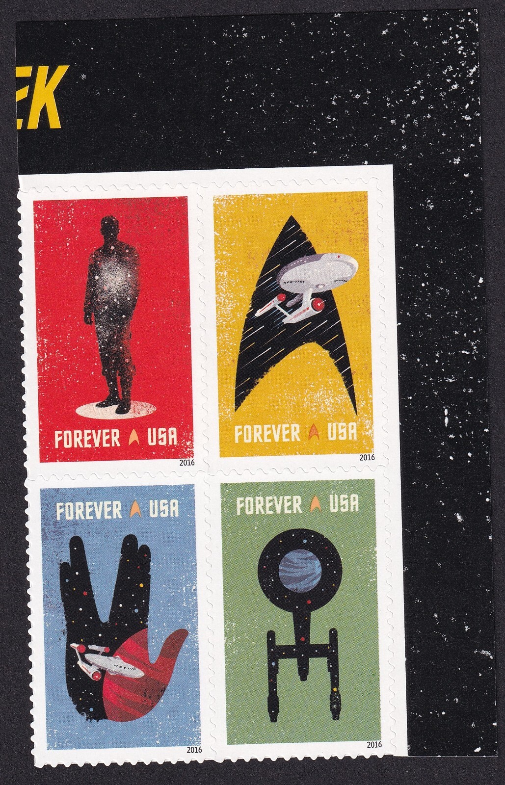 Scott #5135a Star Trek (Spock) Plate Block of 4 Forever Stamps - MNH UR