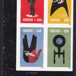 Scott #5135a Star Trek (Spock) Plate Block of 4 Forever Stamps - MNH LL