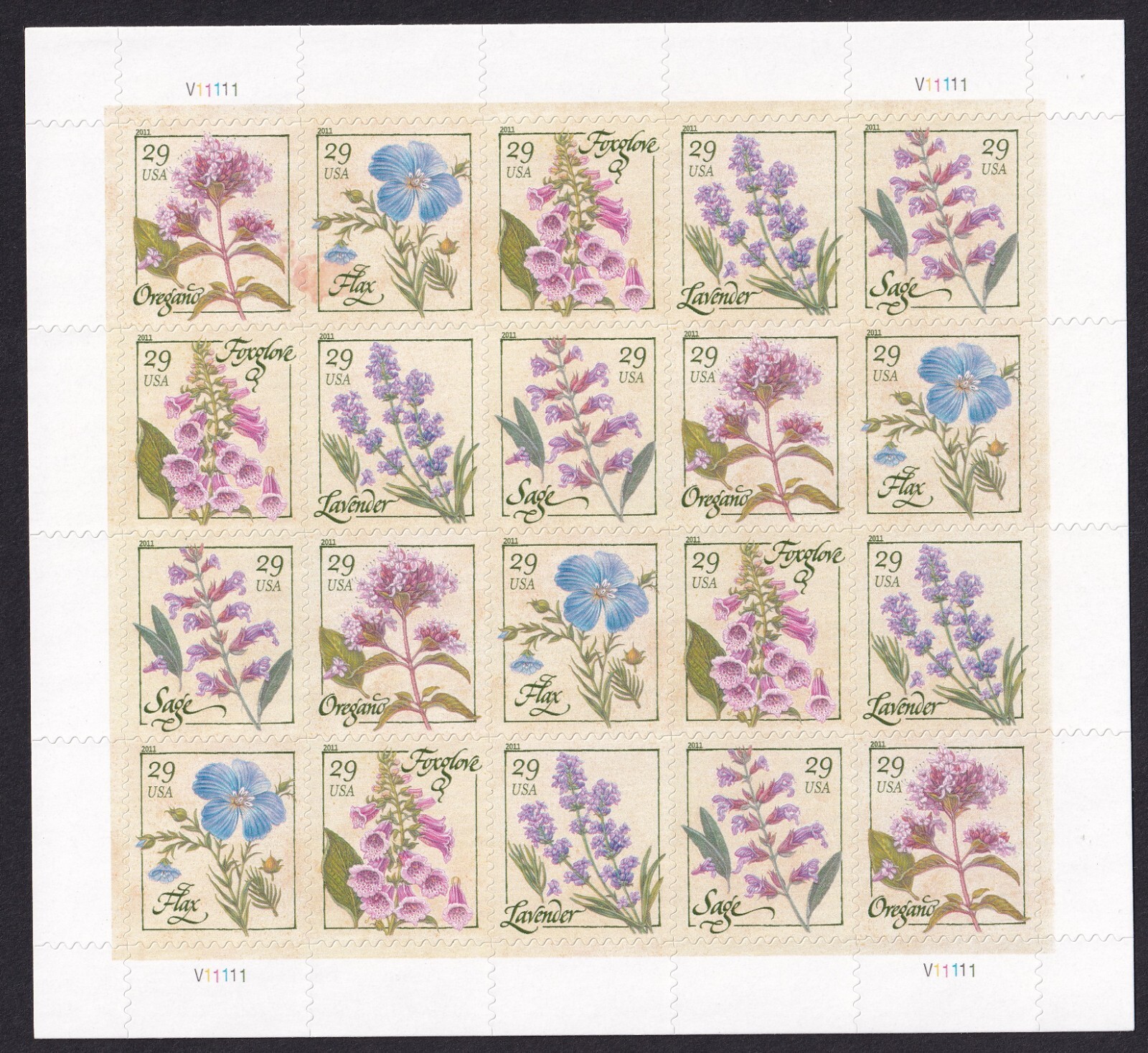 Scott #4509a (4505-09) Herbs Sheet of 20 Stamps - MNH