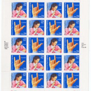 Scott #2784a (2783-84) Sign Language Full Sheet of 20 Stamps - MNH