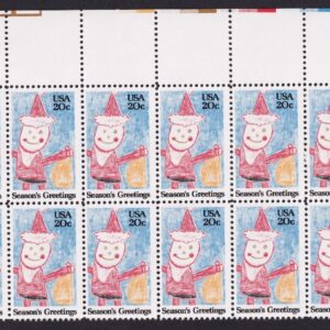 Scott #2108 Children's Santa Plate Block of 20 Stamps - MNH P#22222