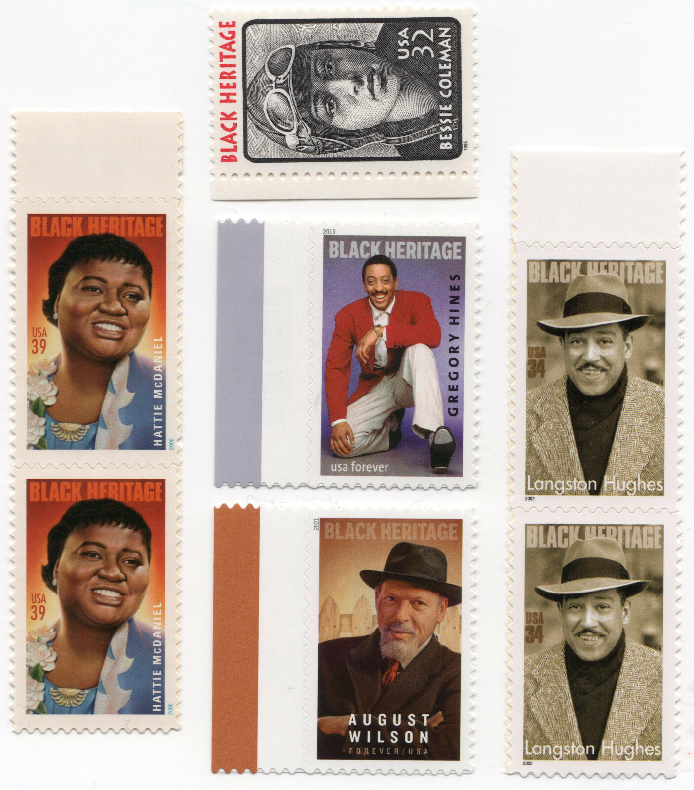 Scott #2956-3557-3996-5349-5555 Black Heritage Set of 7 Stamps - MNH