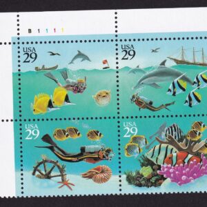 Scott #2866a Wonders of the Sea Plate Block of 4 Stamps - MNH P#B1111 UL
