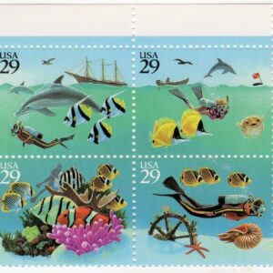 Scott #2866a Wonders of the Sea Plate Block of 8 Stamps - MNH P#B1111 Top
