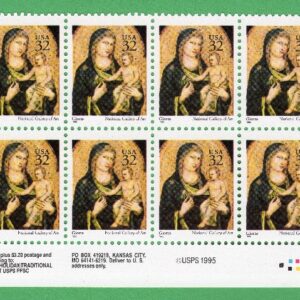 Scott #3003 Madonna (Giotto) Plate Block of 20 Stamps - MNH P#1111-2 Bottom
