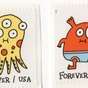 Scott #5639 Message Monsters Red & Yellow Pair of Single Forever Stamps - MNH