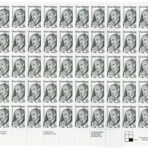 Scott #2755 29¢ Dean Acheson Sheet of 50 Stamps - MNH LR
