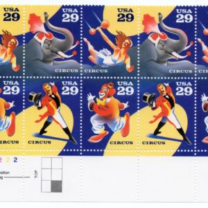 Scott #2753a (2750-53) 29¢ Circus Plate Block of 10 Stamps - MNH LL