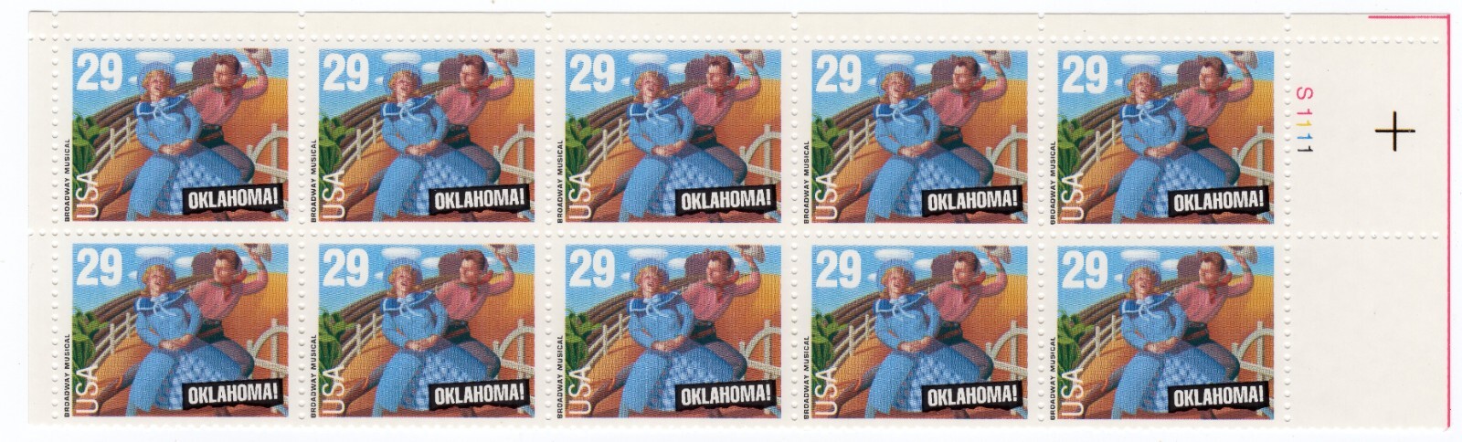 Scott #2722 Oklahoma Plate Block of 10 Stamps - MNH